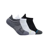 pack hoka 3 chaussettes invisibles blanc noir gris, taille s