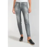 jeans skinny power, 7/8ème gris en coton