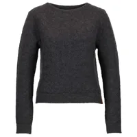 albmerino - women's flecht pullover - pull en laine taille l, noir/gris