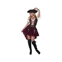 california costume - 01164 - costume (swashbuckler) - femme - multicolore (marron/blanc) - m