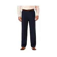 haggar pantalon plissé pour homme - bleu - 56w x 30l