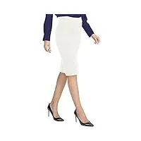 urban goco jupe crayon au genou à taille haute midi jupe Élasticité bodycon droitejupe pour femmes blanc xl