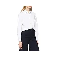 gant solid stretch broadcloth shirt blouse, white, 44 femme