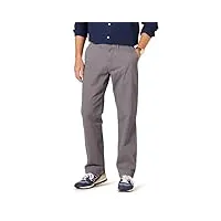 amazon essentials pantalon chino extensible, style décontracté, coupe classique homme, gris foncé, 34w / 32l