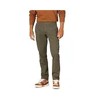 amazon essentials pantalon cargo extensible, coupe ajustée (grandes tailles disponibles) homme, vert olive, 32w / 32l