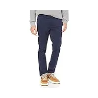 amazon essentials pantalon chino extensible, style décontracté, coupe skinny homme, bleu marine, 33w / 30l
