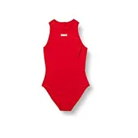 arena solid waterpolo one maillot de bain une pièce, red-white, 32 femme