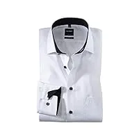olymp homme chemise business à manches longues luxor,modern fit,global kent,weiß 00,38