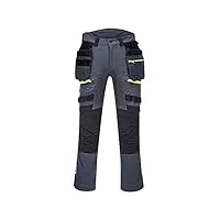 portwest pantalon dx4 poches ottantes démontables pour homme, couleur: gris métal, taille: 33, dx440mgr33
