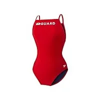 speedo maillot de bain une pièce guard, cross back rouge, 50 femme