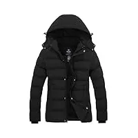 wantdo veste d'hiver pour femme manteau court chaud épais veste matelassée coupe-vent hiver doudoune avec capuche amovible manteau rembourré