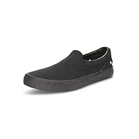 hurley mens slip-on sneakers (jordan) casual canvas shoes - light men's walking shoes - comfortable men fashion loafer black/black/black