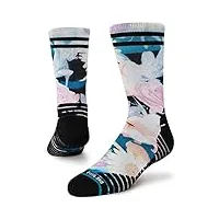 stance tendency crew chaussettes floral performance feel 360 tailles 39-46, bleu, m