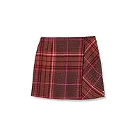 tommy hilfiger wool check wrap short skirt ww0ww35647 jupes droites, rose (large check/eccentric magenta), 36 femme