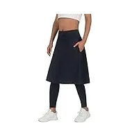 anivivo jupe longue longueur genou pour femme avec leggings caprix, jupes avec poches zippées taille haute