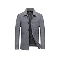 youthup homme manteaux court laine hiver chaud veste slim fit décontracté couleur unie gris 3008 xl