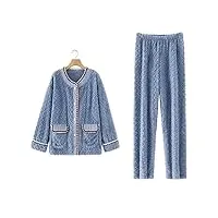 tjlss pyjama femme hiver corail polaire épaissi et polaire automne et hiver maison porter (color : a, size : mcode)