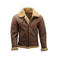 infinity leather veste aviateur volante en cuir de mouton marron b3 pour homme en peau de mouton de la seconde guerre mondiale