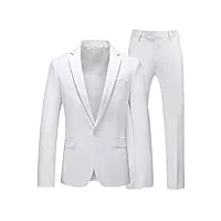 ensemble de 2 pièces pour homme avec pantalon - costume de mariage/de smoking - blanc - asie s - 40 à 45 kg