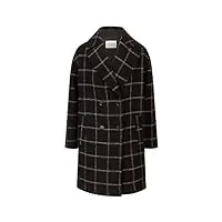 apartfashion apart manteau court à carreaux, noir, 42 femme