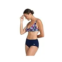 arena maillot de bain 2 pièces bodylift standard pour femme, bleu marine - rose multicolore, 105