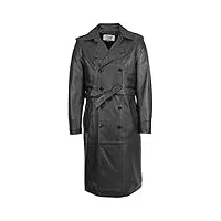 divergent retail dr138 manteau long en cuir pour homme noir classique, noir , xl extra tall