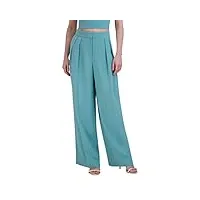 bcbgmaxazria pantalon large à plis pour femme, turquoise, 40