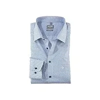 olymp homme chemise d'affaires manches longues luxor,impression rotative sur uni,comfort fit,new kent,bleu (bleu 11),44