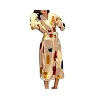 rwraps pyjama en velours corail pour femme flanelle d'hiver chaude princesse long peignoir doux pyjamas de printemps et d'automne (couleur : multicolore, taille : m) (multicolore)