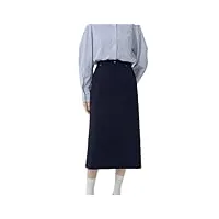 rehjjdfd jupe droite d'automne polyvalente simple taille haute pour femme, bleu marine, 36