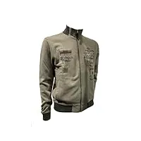 aeronautica militare fe1819 sweatshirt pour homme, pull, cardigan, 46° brigade aérienne, vert clair, xxl