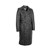 divergent retail adam manteau long en cuir pour homme noir classique, noir , s