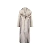 manteau long classique épais et chaud en fausse fourrure pour femme, a, l