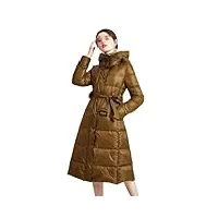 alloaone manteau d'hiver en duvet de canard blanc pour femme, manteaux longs À capuche solides