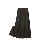 jupe trapèze mi-longue en laine pour femme - jupe trapèze taille haute élastique, ka., taille unique