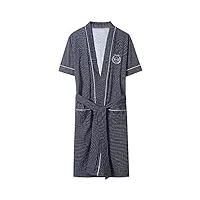 nanzu ensemble pyjama peignoir kimono léger, robe de chambre en coton à manches courtes, avec poches et ceinture, robes d'été, vêtements de nuit