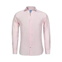 panareha chemise homme rayé lin phuket rose (xl)