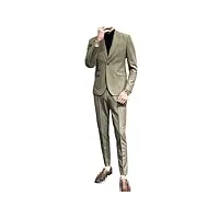 costume formel 2 pièces pour homme, veste + pantalon, couleur unie, mode, affaires, bureau, mariage, fête, costume deux pièces, en8, xl