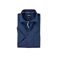 olymp global kent luxor chemise à manches courtes pour homme, couleur unie, coupe moderne, marine 18., 45