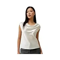lilysilk 100% 22 momme chemise en soie à col roulé pour femmes, sans manches, hauts élégants pour l'été, t-shirt épaules dénudées pour dames 42, blanc naturel