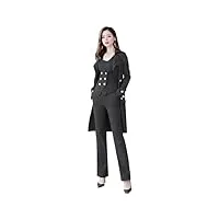 ulnomio femme costume trois pièces rayé double boutonnage veste gilet pantalon smoking