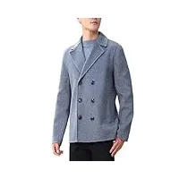 ytr6tw manteau en laine pour homme automne hiver col rabattu manteau court d'affaires coréen tops, gris, s