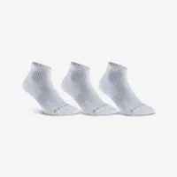 chaussettes de sport mi-hautes artengo rs 500 blanc lot de 3 - artengo