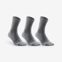 chaussettes de sport hautes rs 160 gris lot de 3 - artengo