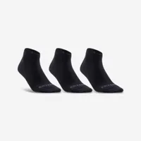 chaussettes de sport mi-hautes artengo rs 160 noir lot de 3 - artengo