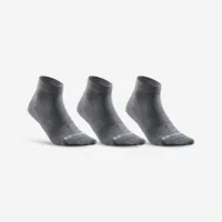 chaussettes de sport mi-hautes artengo rs 160 gris fonce lot de 3 - artengo