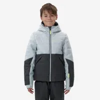 doudoune de ski enfant très chaude et imperméable 180 warm - noir et grise - wedze