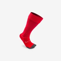 chaussettes de football rayée enfant f500 rose fluo - kipsta