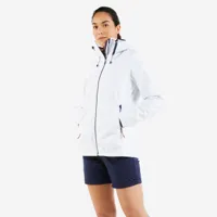 veste imperméable de voile - veste de pluie sailing 100 femme blanche - tribord
