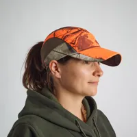 casquette femme chasse légère respirant camouflage treemetic orange 500 - solognac